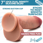 Curve Novelties Dildos 7 Inch Curve Toys Jock Dual Density 7 in. Silicone Dildo with Balls & Suction Cup Light at the Haus of Shag