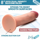 Curve Novelties Dildos 8 Inch Curve Toys Jock Dual Density 8 in. Silicone Dildo with Suction Cup Light at the Haus of Shag