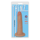 Curve Toys Thinz 6 in. Slim Dildo with Suction Cup Beige in retail packaging