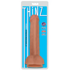 Curve Toys Thinz 8 in. Slim Dildo with Balls & Suction Cup Beige - Vanilla - Realistic Dildo