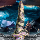 Colorful abstract sculpture Creature Cocks Cyclops Monster Silicone Dildo on rocky shore