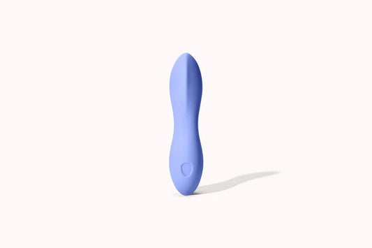Dame Classic Vibrator Blue Dame Dip Silicone Vibrator at the Haus of Shag