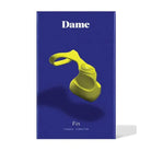 Dame Fin Finger Vibrator in yellow with a curved, ergonomic design for enhanced pleasure