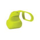 Bright lime-green collapsible silicone water bottle with Dame Fin Finger Vibrator