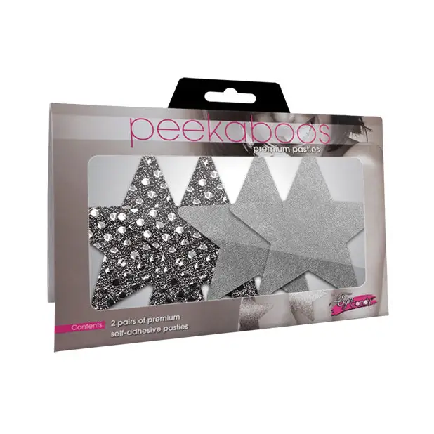 Dark Angel Stars - Silver Pack Of 2 - Pasties