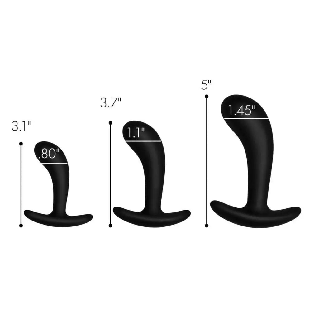 Master Series Plug Dark Delights 3 Piece Curved Anal Trainer Set at the Haus of Shag