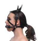 Master Series Bit Gag Dark Horse Pony Head Harness With Silicone Bit at the Haus of Shag