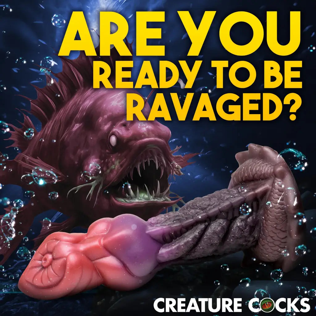 Creature Cocks Deep Diver Silicone Dildo, resembling a grotesque sea creature and ocean floor wonders