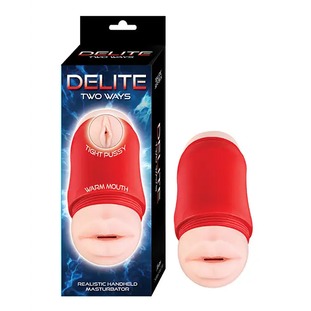 Delite Two Ways Mouth & Vagina Masturbator - White - Dolls & Masturbators