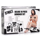 Deluxe 10 Piece Bondage Set in retail box showcasing product image and complete contents