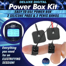 Deluxe Power E-stim Box Kit: Digital power box with control unit and silicone pads for electrostimulation