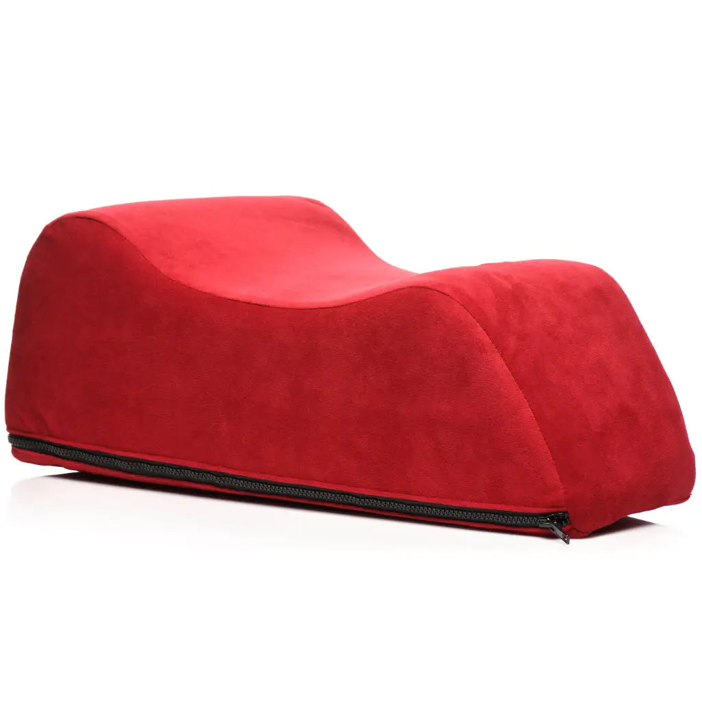 Deluxe Wand Saddle: Red curved cushion made of high density foam with bottom zipper