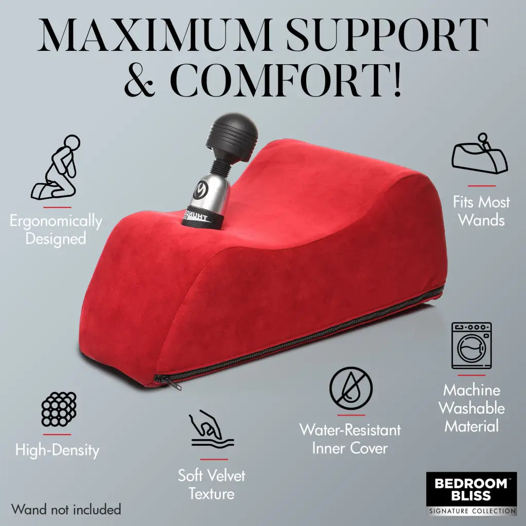 Ergonomic Deluxe Wand Saddle with high density foam and velvet-textured cushion