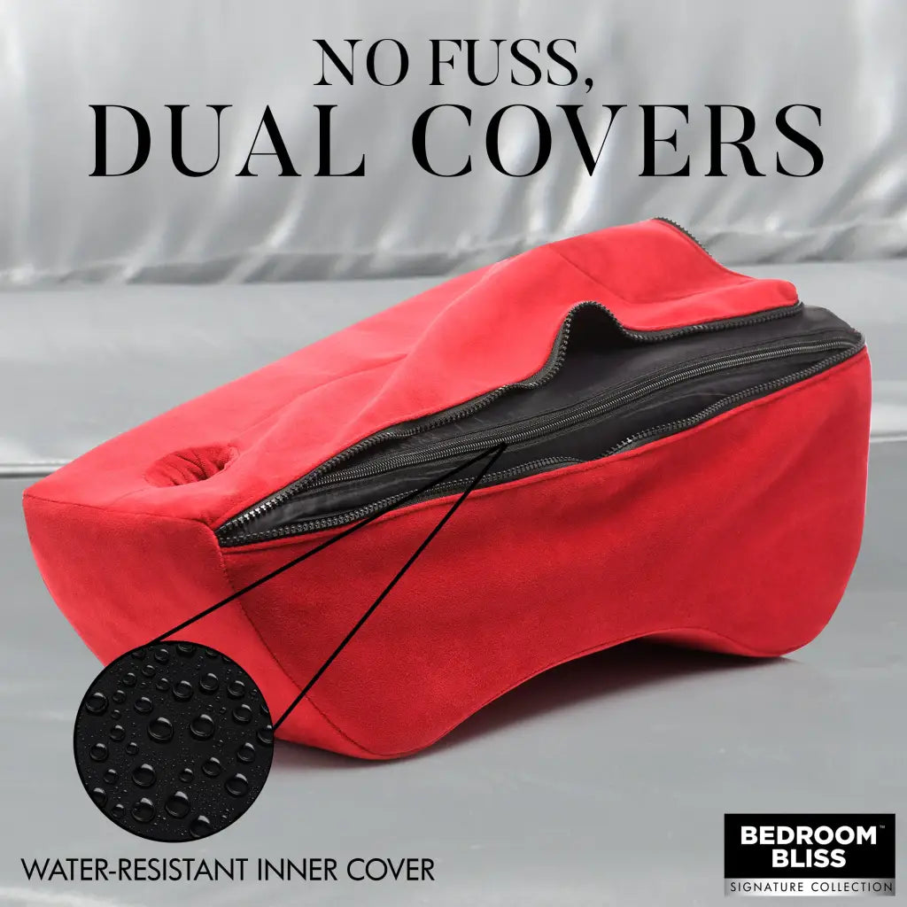 Red high density foam cushion with dual-layer, water-resistant cover - Deluxe Wand Saddle