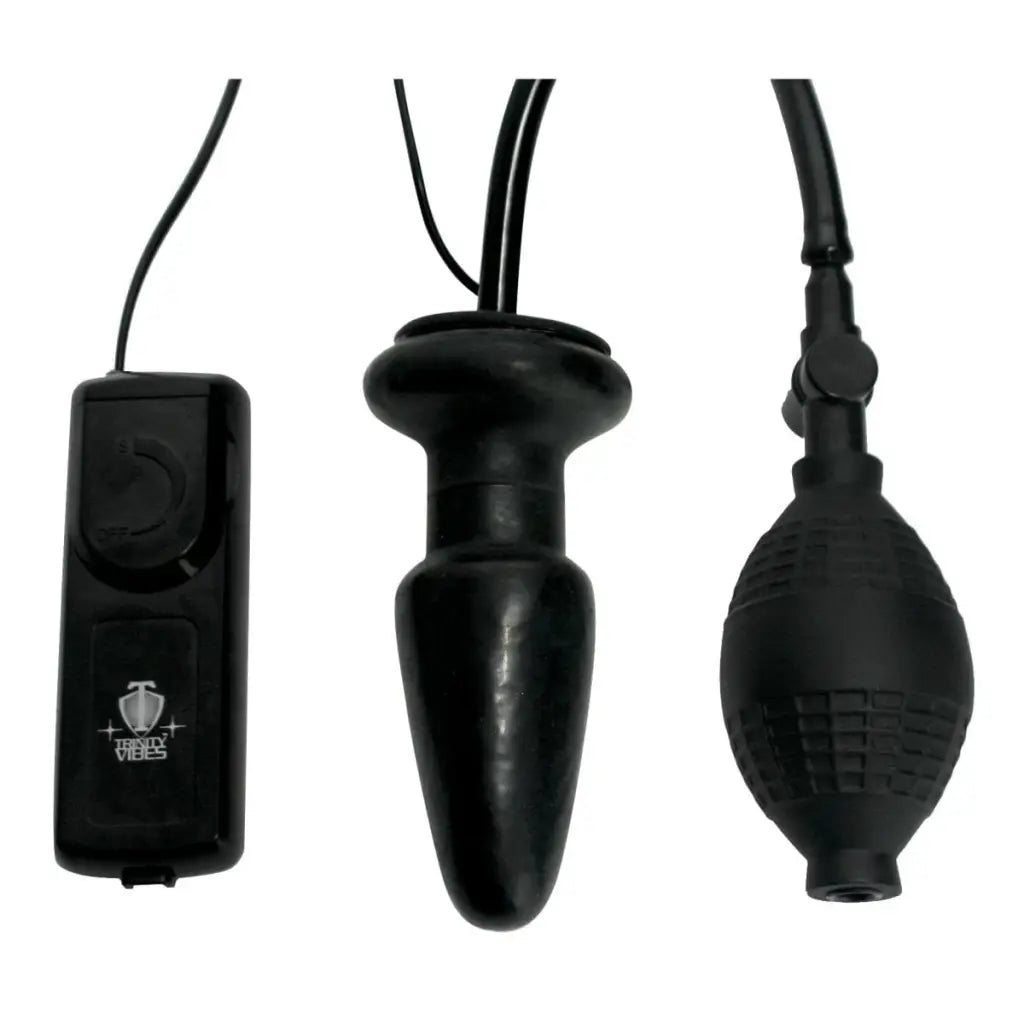 Trinity Vibes Vibrator Black Deluxe Wonder Plug at the Haus of Shag