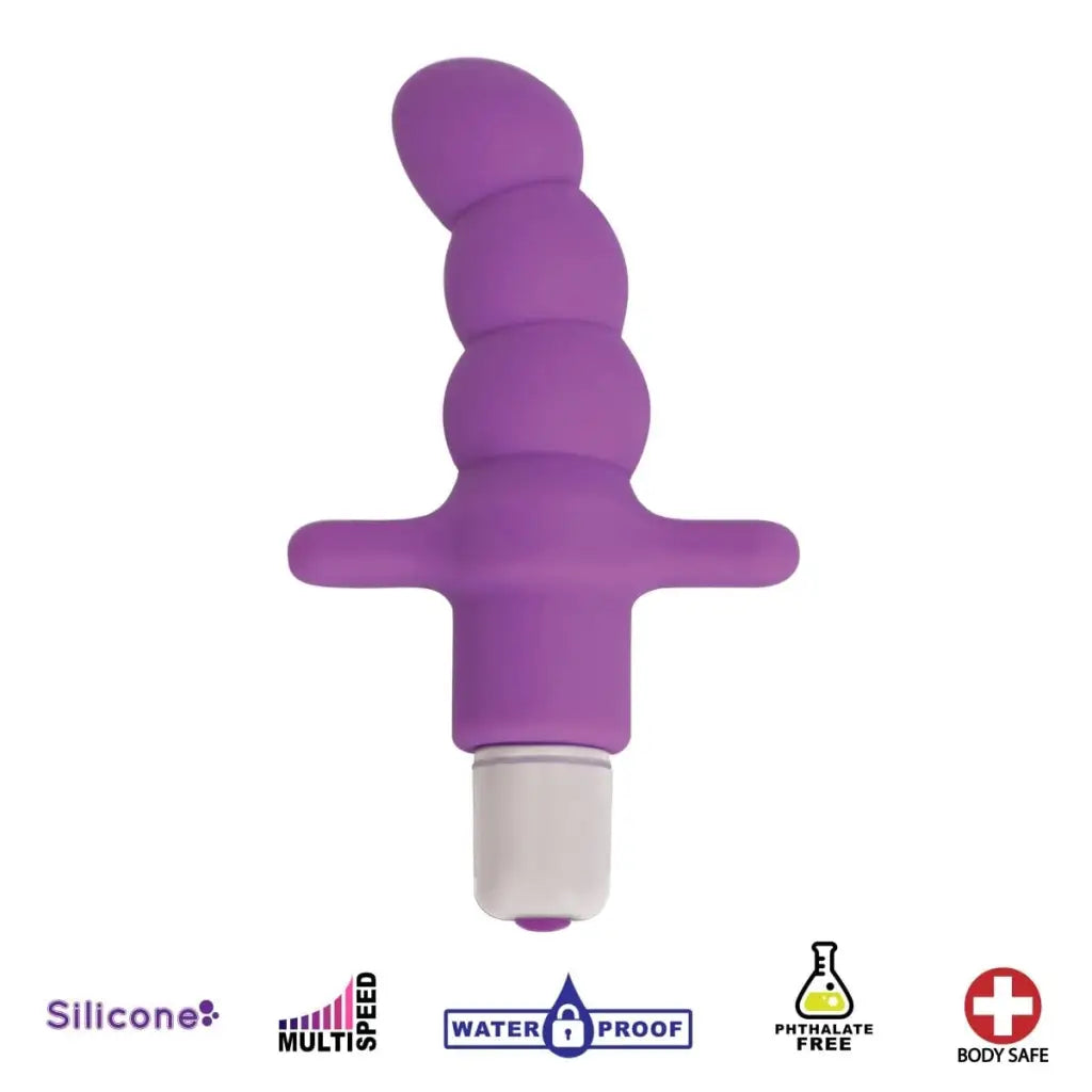 Curve Novelties Prostate Plug Desire Silicone Vibrating Anal Probe- Purple at the Haus of Shag