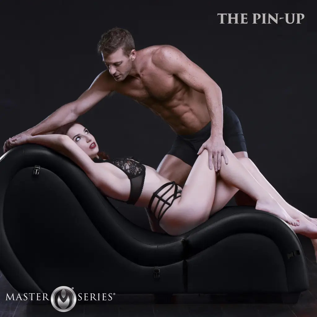 Detachable Kinky Couch Sex Chaise With Love Pillows - Black - Dungeon Furniture