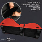 Red and black vegan leather storage compartment, zippered, for Detachable Kinky Couch