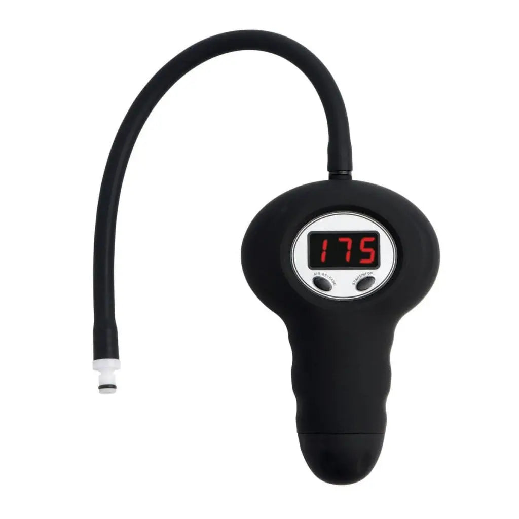 Black digital temperature gauge with white LED on Digital Pump With Connector