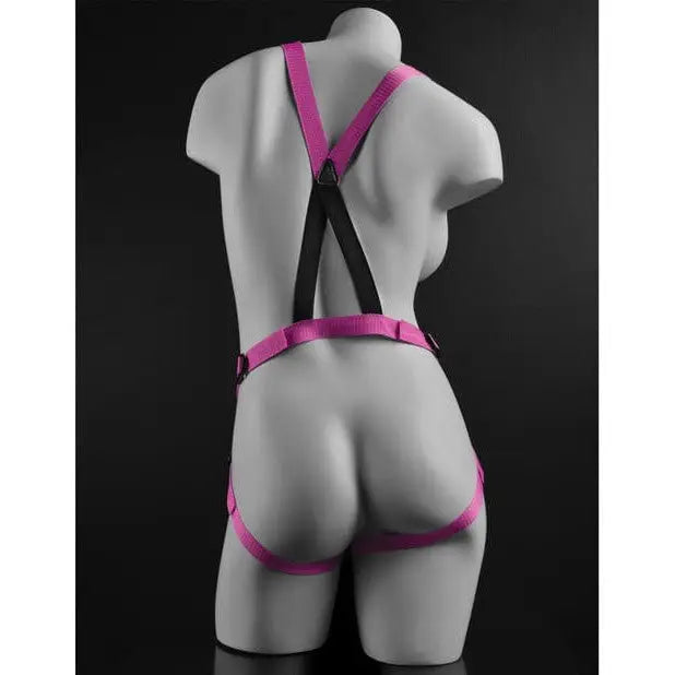 King Cock Strap Ons Dillio 7" Strap-on Suspender Harness Set - Pink at the Haus of Shag