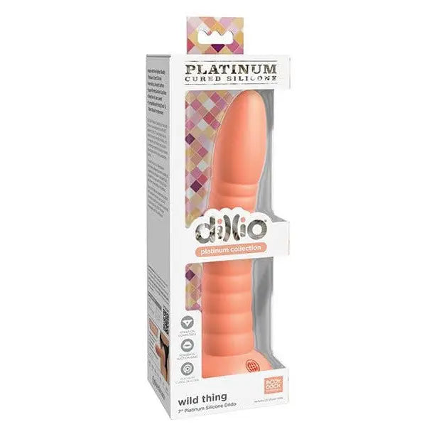 Dillio Dongs & Dildos Peach Dillio Platinum 7" Wild Thing Silicone Dildo at the Haus of Shag