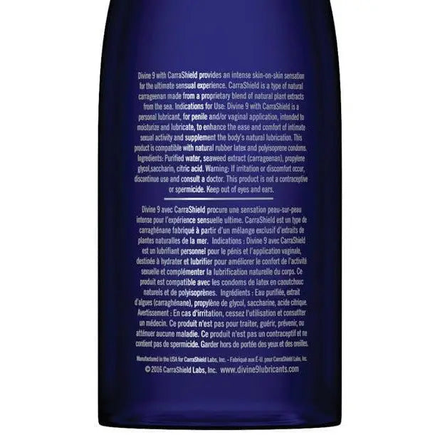 Bottle of blueberry and grape Divine 9 water based lubricant for smooth hydration