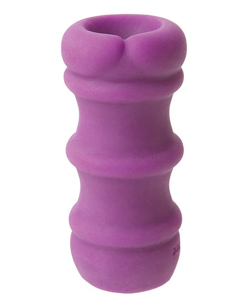 Doc Johnson Manual Stroker Purple Mood Pleaser Thick Ribbed Stroker at the Haus of Shag