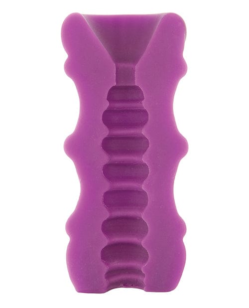 Doc Johnson Manual Stroker Purple Mood Pleaser Thick Ribbed Stroker at the Haus of Shag
