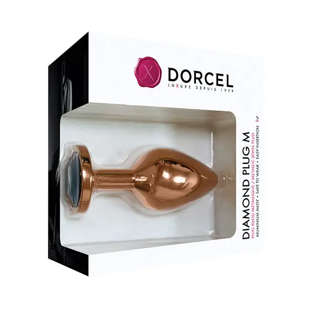 Dorcel Aluminium Bejeweled Diamond Plug - Rose Gold / Medium - Butt Plug