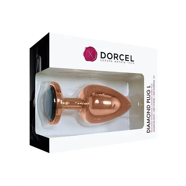 Dorcel Aluminium Bejeweled Diamond Plug - Rose Gold / Medium - Butt Plug