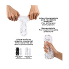 Dorcel Deep Blow Multi Sensation Sleeve - Clear - Manual Stroker