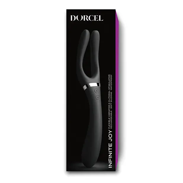 Dorcel Infinite Joy Bendable Forked Vibrator - Black - Plain Vibrator