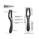 Dorcel Infinite Joy Bendable Forked Vibrator - Black - Plain Vibrator