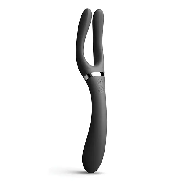 Dorcel Infinite Joy Bendable Forked Vibrator - Black - Plain Vibrator