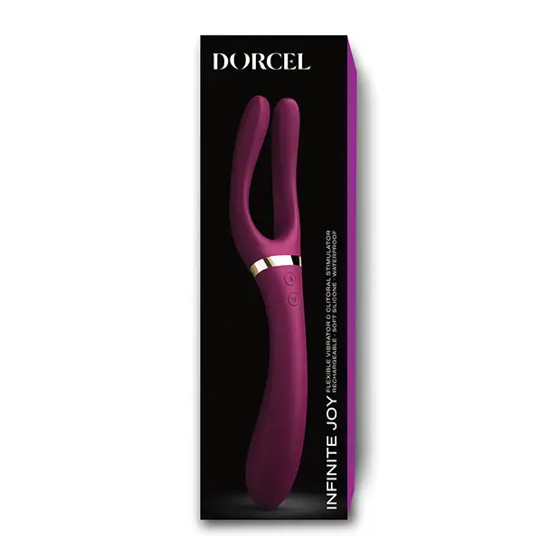 Dorcel Infinite Joy Bendable Forked Vibrator - Black - Plain Vibrator