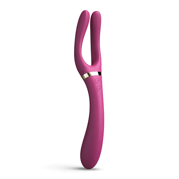 Dorcel Infinite Joy Bendable Forked Vibrator - Black - Plain Vibrator