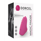 Close-up of a pink Dorcel Magic Finger Clitoral Stimulator in its box