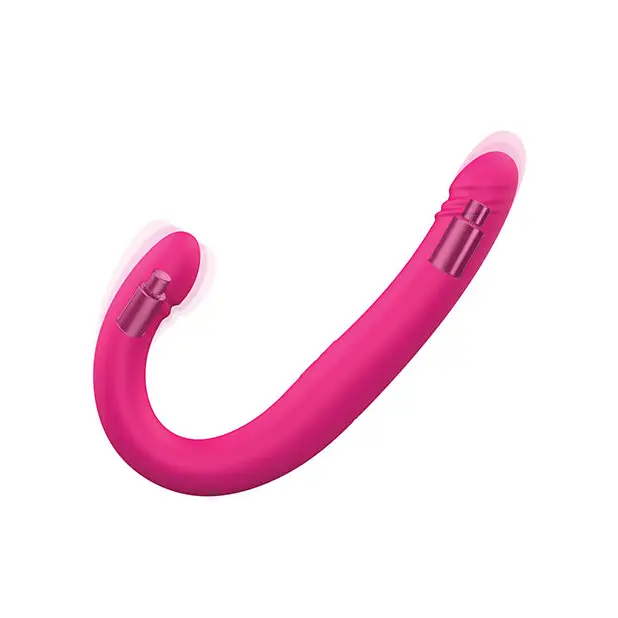 Dorcel Orgasmic Double Do Rechargeable Thrusting & Vibrating Double Dildo Pink - Pink - Double Ended Vibrator