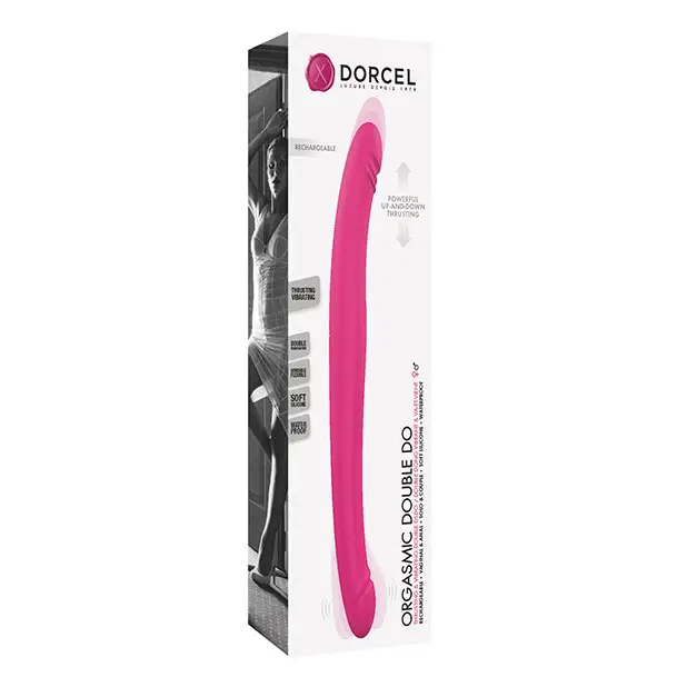 Dorcel Orgasmic Double Do Rechargeable Thrusting & Vibrating Double Dildo Pink - Pink - Double Ended Vibrator