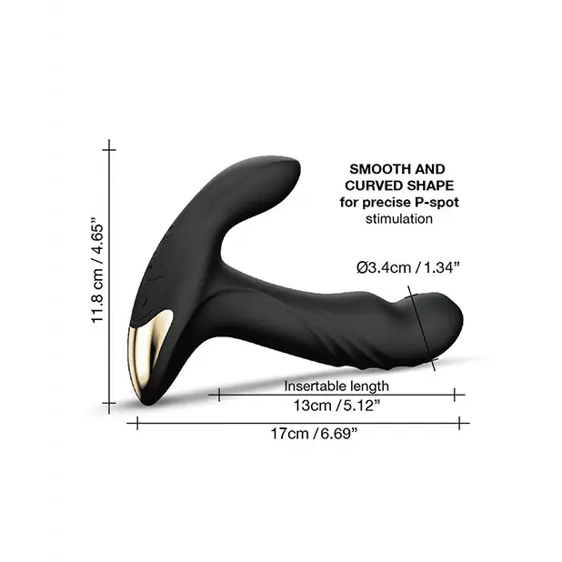 Dorcel P-Joy Double Action Prostate Massager - Black - Powered Butt Plug