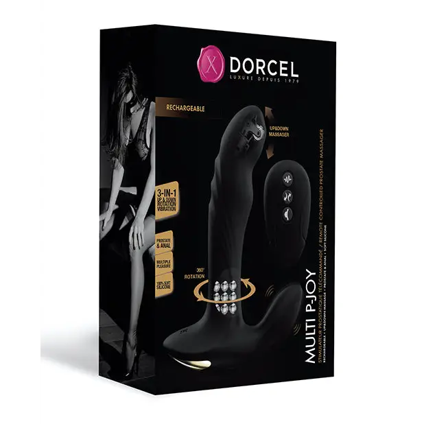 Dorcel P-Joy Double Action Prostate Massager - Black - Powered Butt Plug