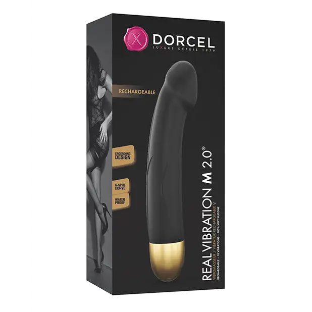 Dorcel Real Vibration M 8.6’’ Rechargeable Vibrator 2.0 - Black - Realistic Vibrator