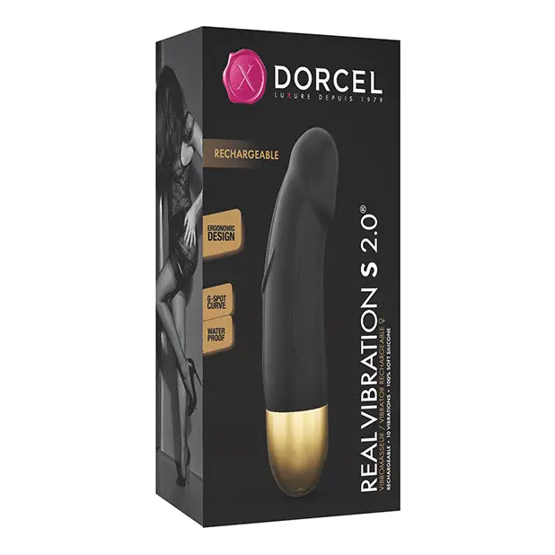 Dorcel Real Vibration S 6’’ Rechargeable Vibrator 2.0 - Black - Realistic Vibrator