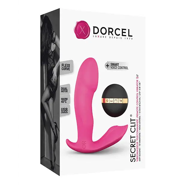 Dorcel Secret Clit Dual Stim Heating And Voice Control - Pink - Wearable Vibrator