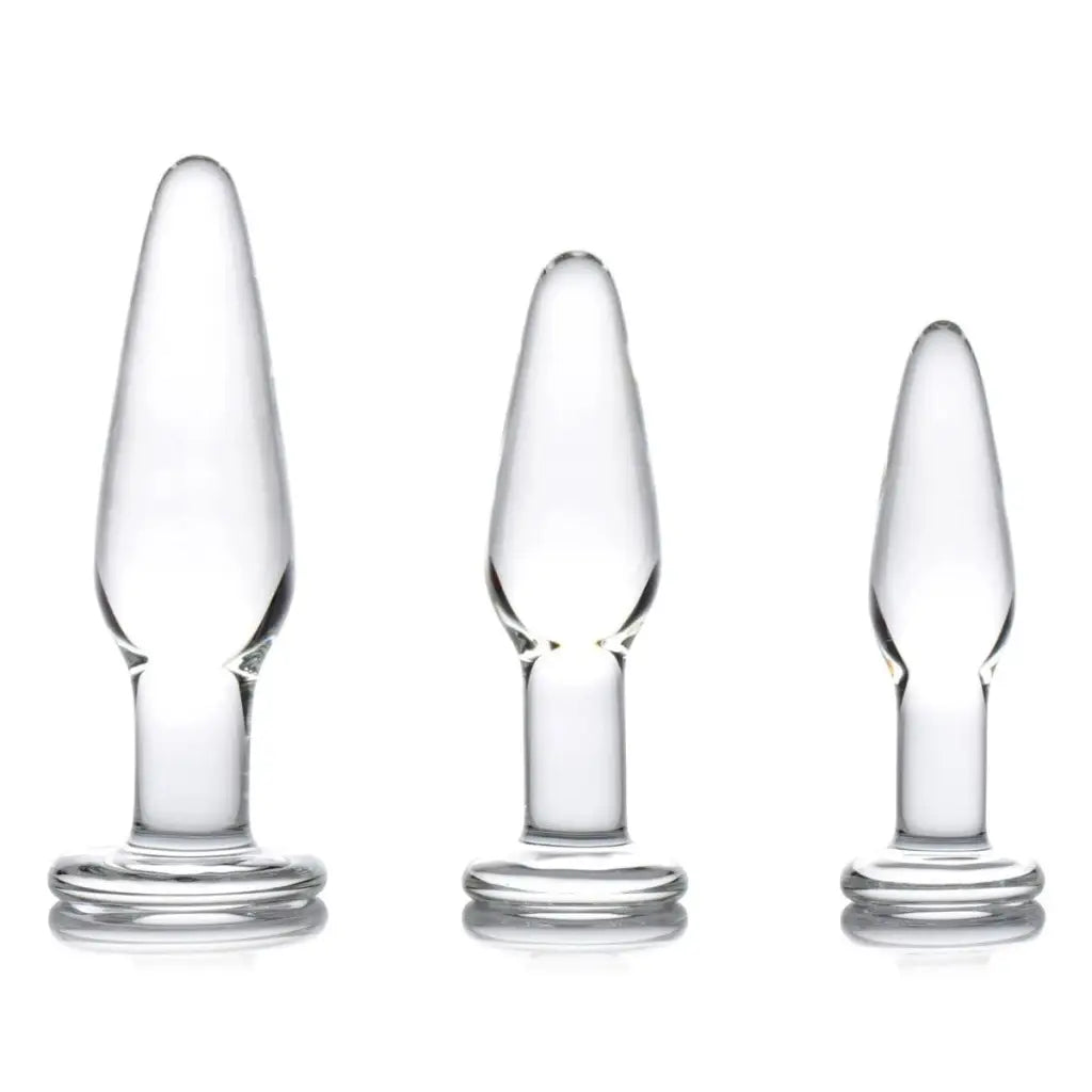 Prisms Plug Dosha 3 Piece Glass Anal Plug Kit at the Haus of Shag