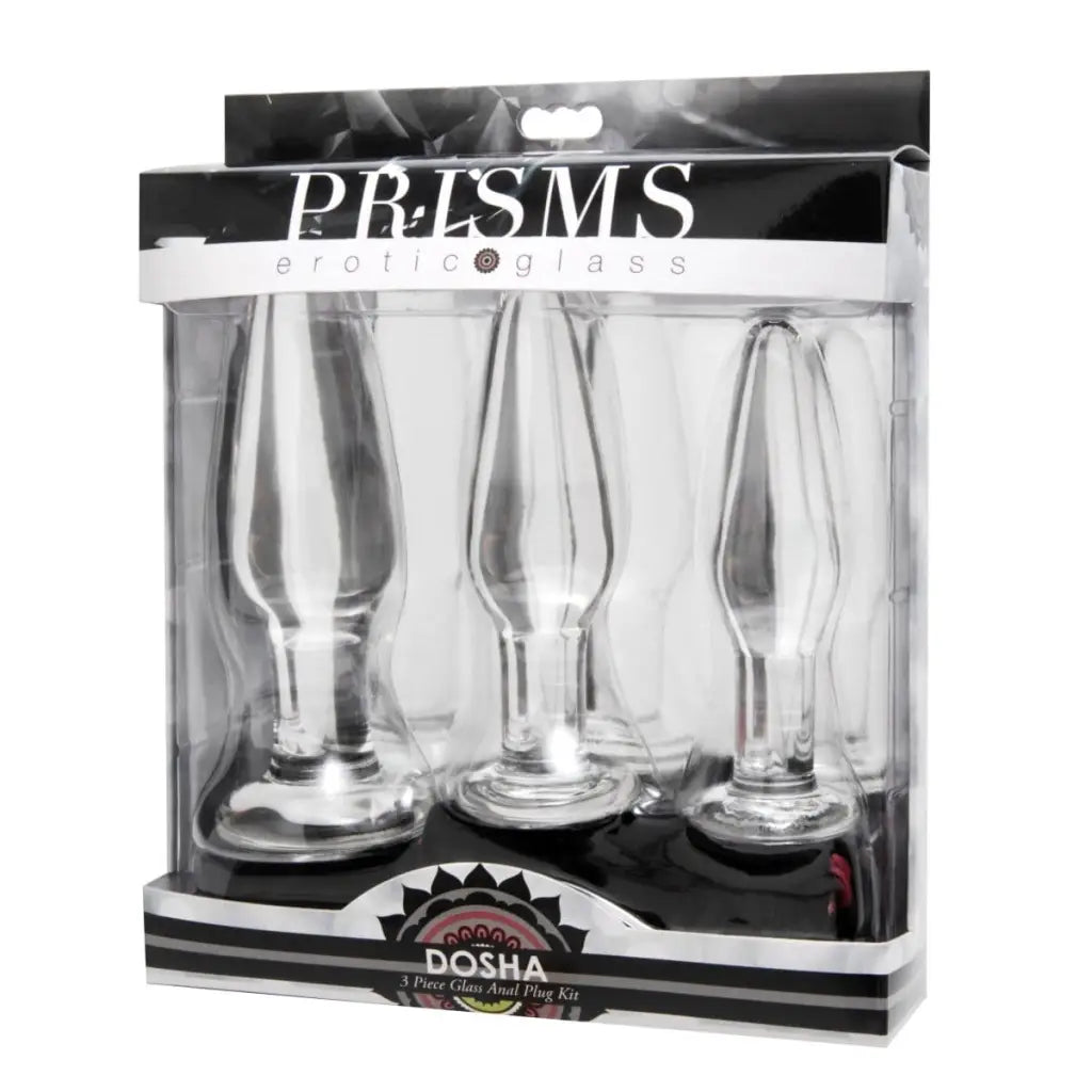 Prisms Plug Dosha 3 Piece Glass Anal Plug Kit at the Haus of Shag