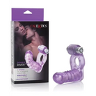 CalExotics Penis Enhancement Double Diver Vibrating Enhancer W/flexible Penetrator - Purple at the Haus of Shag