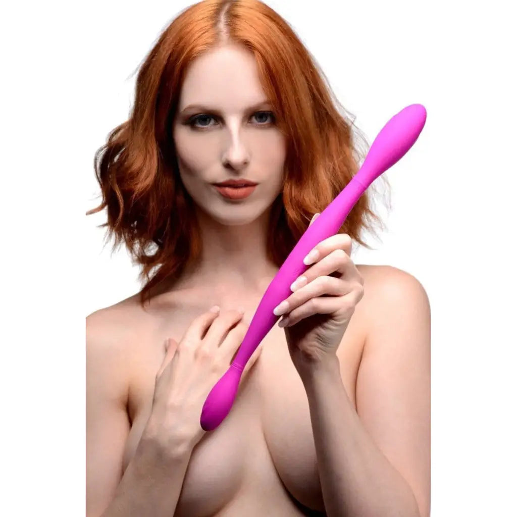 inmi Double Ended Vibrator Double Thump 7x Rechargeable Silicone Double Dildo at the Haus of Shag