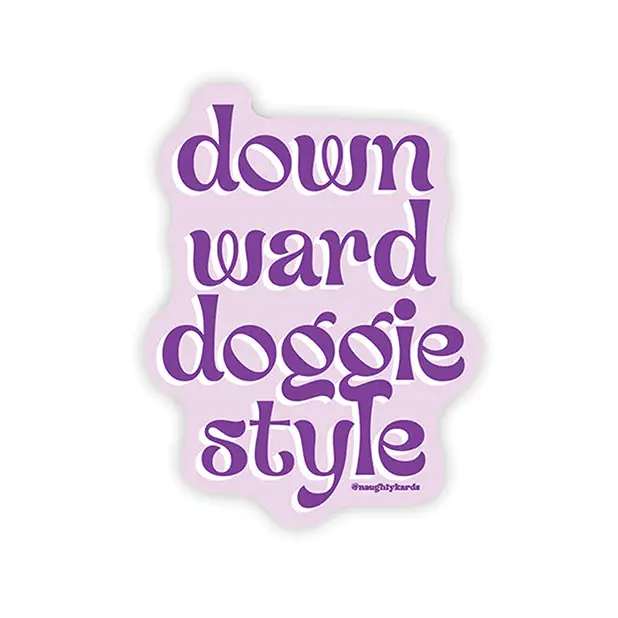 Downward Doggie Naughty Sticker - Pack Of 3 - Stickers