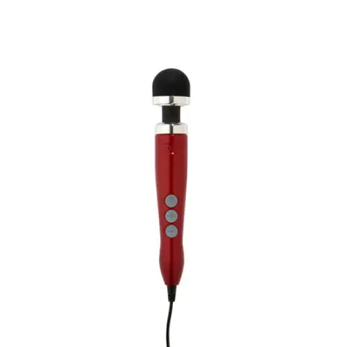 Red microphone with black cord, Doxy Die Cast 3 Compact Wand, premium quality die cast